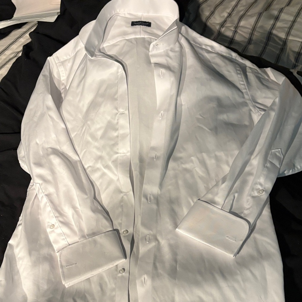 Elegant White Men's Dress Shirt
